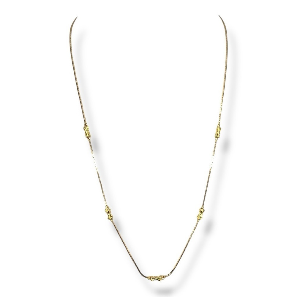 Vintage Gold Twist Necklace Classic Elegant Dainty 18” Length